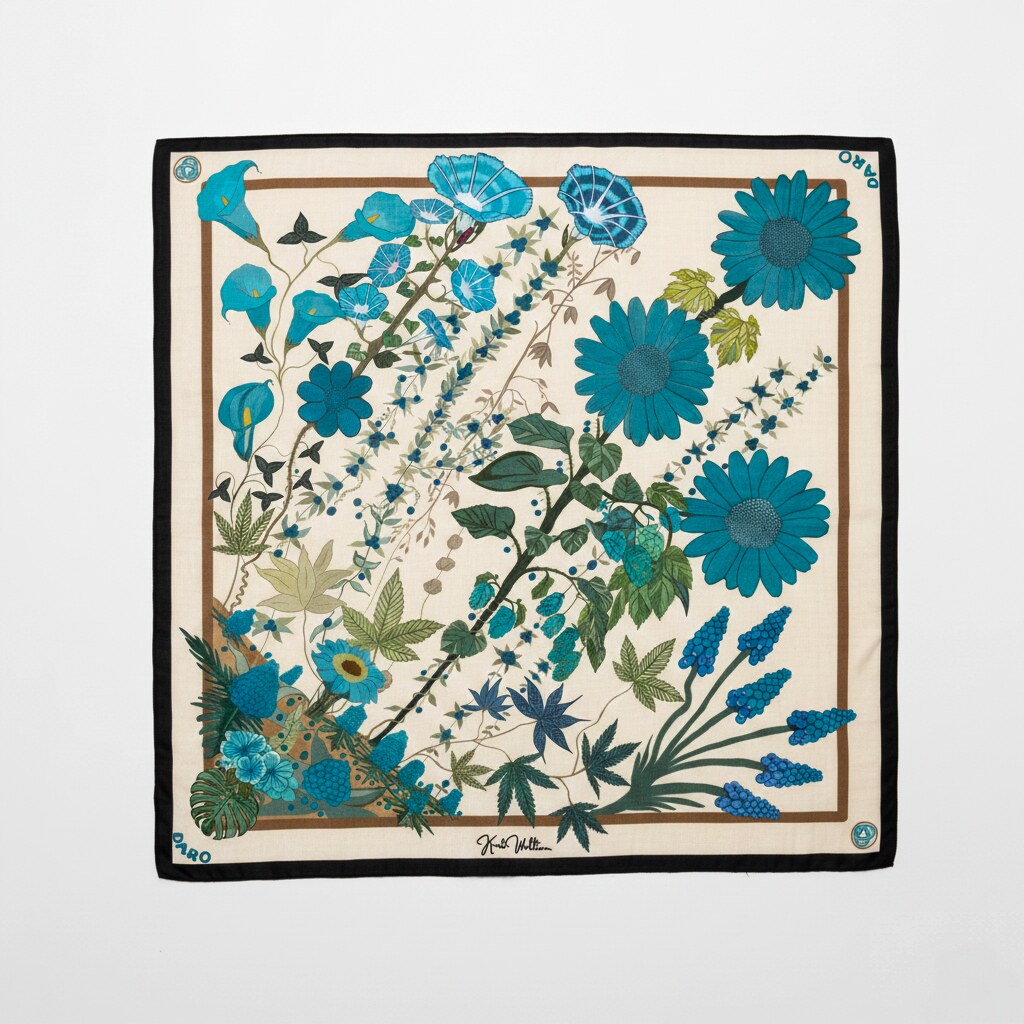 Daro Blue Flower — Bawal 45" · Cotton Voile