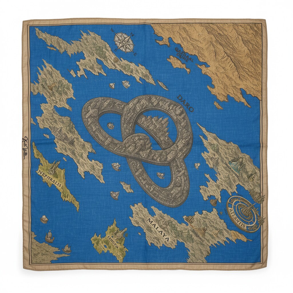 Daro Map Infinita (Blue) — Bawal 45" · Cotton Voile